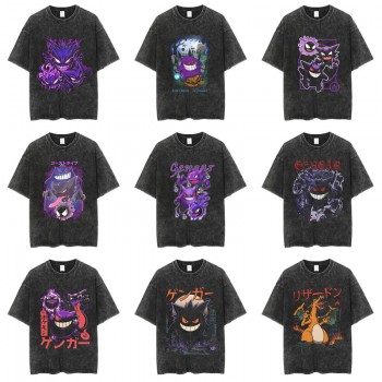 Pokemon anime short sleeve wash water worn-out cotton t-shirt