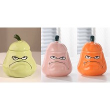 Creative Angry Squash Balsam Pear Ceramic Mug Cup with spoon