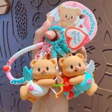 Original cute butter bear figure doll key chain ke...