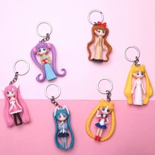 Sailor Moon Hatsune Miku anime figure doll key cha...