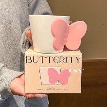 Cute butterfly anime ceramic cup mug