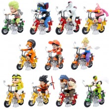 One Piece Dragon Ball Zoro Luffy Cell Goku riding motocycle anime figure
