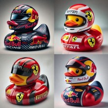 F1 racing Duck Resin Figurine