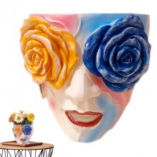 Creative Hand painted Rose Flower Funny Head Plant...