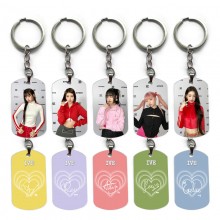 IVE star alloy two-sided pendant key chain keychai...