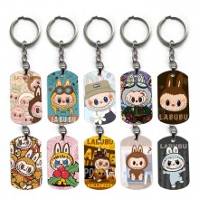 Labubu anime alloy two-sided pendant key chain key...