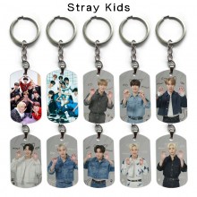 Straykids star alloy two-sided pendant key chain k...
