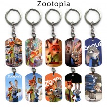 Zootopia anime alloy two-sided pendant key chain keychains