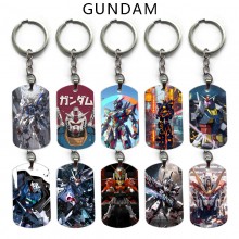 Gundam anime alloy two-sided pendant key chain key...