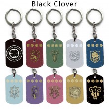 Black Clover anime alloy two-sided pendant key cha...