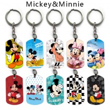 Mickey Minnie Mouse anime alloy two-sided pendant key chain keychains
