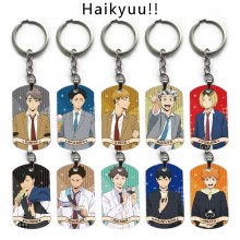 Haikyuu anime alloy two-sided pendant key chain ke...