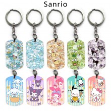 Sanrio Melody kitty Cinnamoroll Kuromi alloy two-sided pendant key chain keychains
