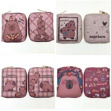 Capybara anime short zipper wallet