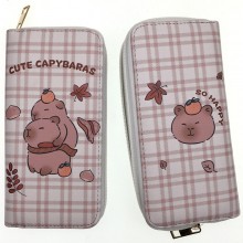Capybara anime zipper long wallet