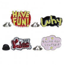 Funny Words Alloy Enamel Brooch Pins