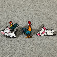 The animal pig rooster anime alloy enamel brooch pins