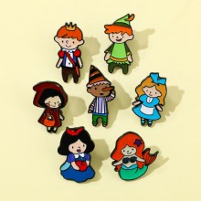 Princess Snow White Belle Mulan Mermaid anime alloy enamel brooch pins
