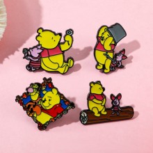 Winnie the Pooh anime alloy enamel brooch pins