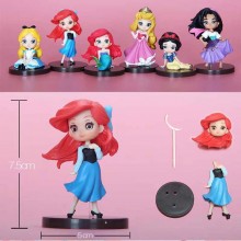 Princess Snow White Belle Mulan Mermaid anime figures set(6pcs a set)