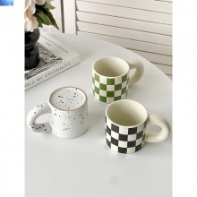 Checkboard splash ink ceramics cup mug