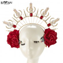 Gothic Halo Crown Lolita Rose Crystal Headband Hea...