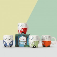 Creative hand-painted bus campervan ceramic mug cup