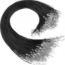 50pcs/set wax thread necklace cord black leather r...