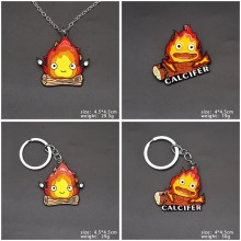 Howl's Moving Castle anime key chain necklace pins