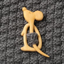 Brooch Pin With Wooden Animal Pattern Diy Craft Ba...