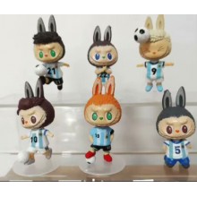 6PCS Football Argentina Labubu anime figures set(O...