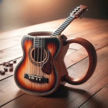 Musical Instrument Guitar Pattern Coffee Mug Cup