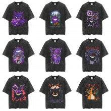 Pokemon anime short sleeve wash water worn-out cotton t-shirt