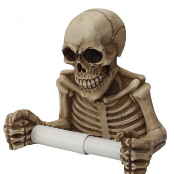 Skull Shape Tissue Holder Wall Hanging Toilet Pumping Towel Rack