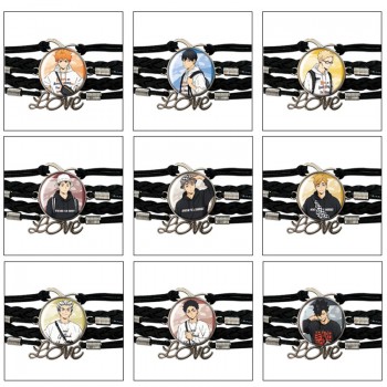 Haikyuu anime braided gemstone bracelet hand chain