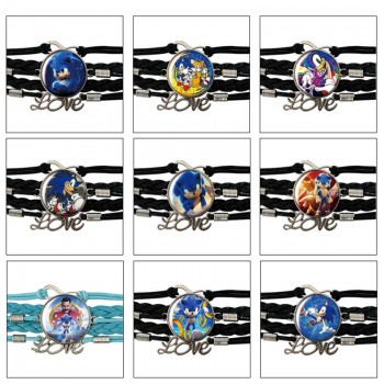 Sonic the Hedgehog braided gemstone bracelet hand chain