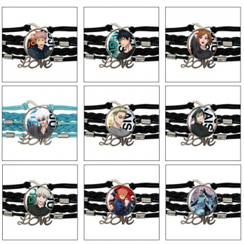 Jujutsu Kaisen anime braided gemstone bracelet hand chain