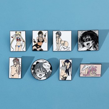 The cartoon girl series anime alloy enamel brooch pins