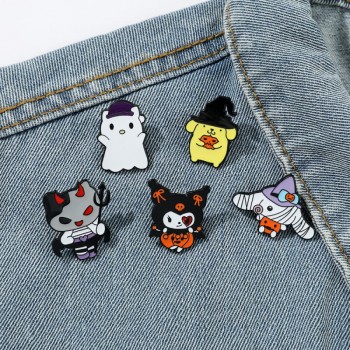 Halloween Sanrio Melody kitty Cinnamoroll Kuromi alloy enamel brooch pins