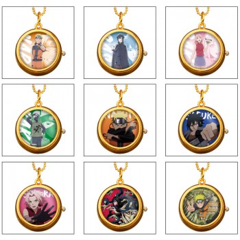 Naruto anime rotating necklace pocket watch
