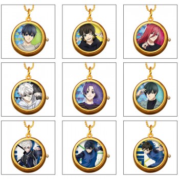 Blue Lock anime rotating necklace pocket watch