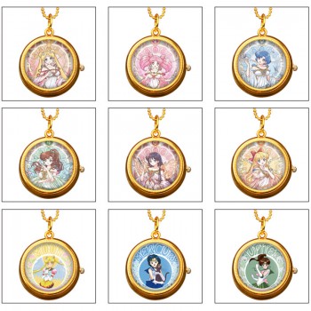 Sailor Moon anime rotating necklace pocket watch