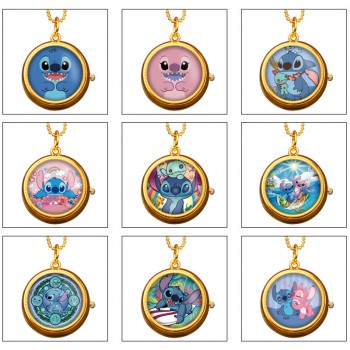 Stitch anime rotating necklace pocket watch