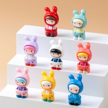 8pcs Cute Small Decorative Items Mystery Box Soap Bubbles Blind Figures Set
