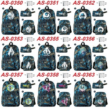 Hatsune Miku anime shoulder backpack bag pencil case set