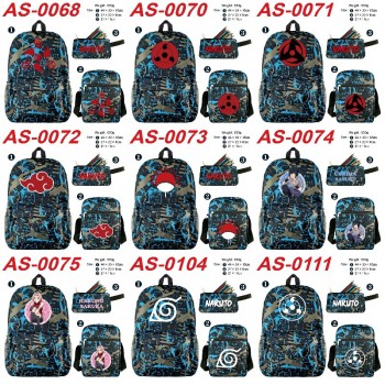 Naruto anime shoulder backpack bag pencil case set