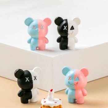 Color cool bear anime mini figure doll DIY accessory