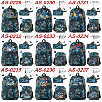 Stitch anime shoulder backpack bag pencil case set