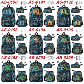 Minecraft game shoulder backpack bag pencil case set