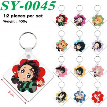 Demon Slayer anime two-sided Wooden MDF Key Chains(12pcs a set)